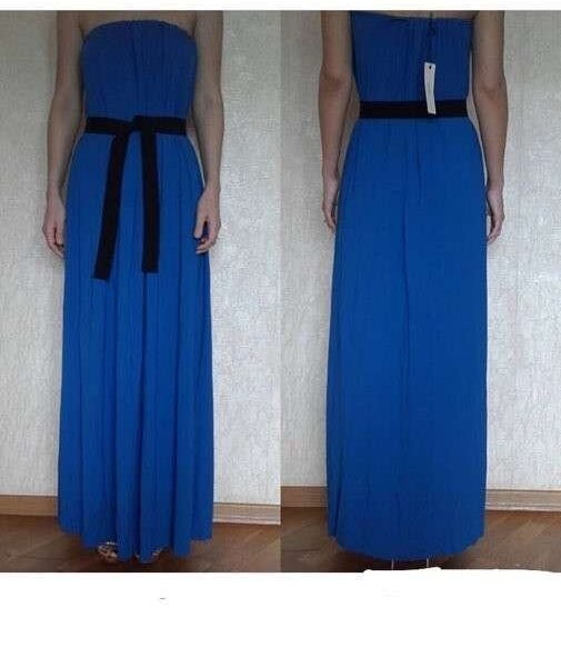Платье сарафан длинное новое northland италия 46 48 m l размер синее ткань вискоза натуральная мягка