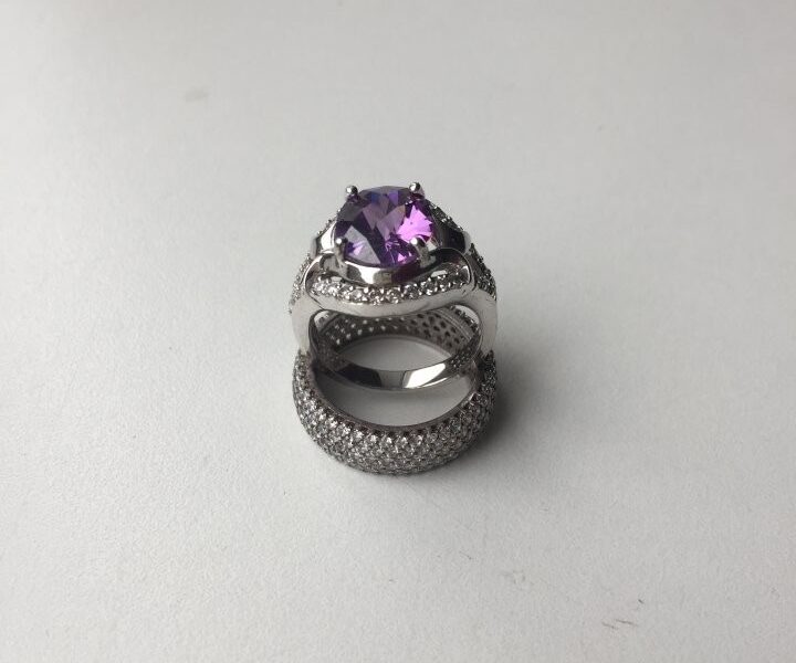 Кольцо новое серебро 19 камни циркон полностью вокруг много ювелирное украшение драгоценности женски