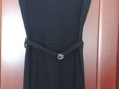 Платье сарафан новый eureka италия s m 44 46 черный мини стретч мягкая ткань плотная миди оборки зам