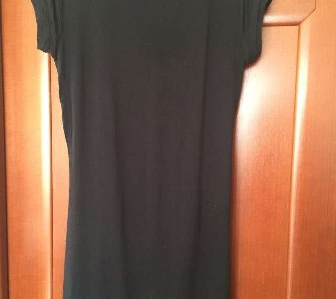 Платье туника gaudi м 46 44 s чёрная принт рисунок бисер нашит футболка сарафан топ одежда женская м
