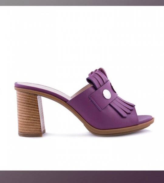 Сабо loriblu италия 39 размер кожа сиреневые фиолетовые каблук 8 см босоножки обувь женская лето